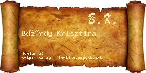 Bárdy Krisztina névjegykártya