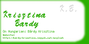 krisztina bardy business card